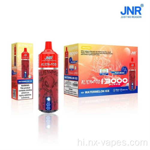 Jnr एलियन पॉड 13000 पफ डिस्पोजेबल वेप